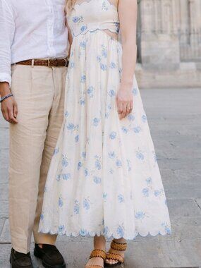 Boutique 1861 | Diandra | Long A-Line Floral Dress with Back Cut-Out